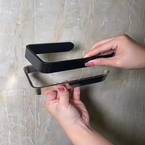Punch Free Paper Towel Holder Under Cabinet Wall Mounted Kitchen Tissue Rack Space Saving Bathroom Towel Dispenser Holder