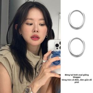 Nhẫn Tai Đám Đổng Nhỏ Phong Cách Tối Giản Bạc S925
