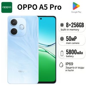 OPPO | 2026 New OPPO A5Pro Global Edition Smartphone 8GB RAM 256GB Storage 6.67 120Hz Bright Display IP69 Waterproof 5800mAh Battery