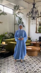 Aruna Kaftan Payet: Outer Baju Gamis Muslim Lebaran Polos Kondangan