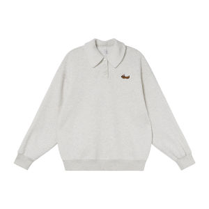 NIHAOKANONG | Áo Hoodie Len Cừu Ấm Áp Giảm Cân Thêu Hoa Văn