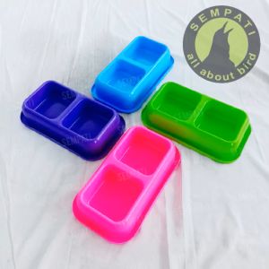 SEMPATI Tempat Makan Kucing Anjing Bowl Double Anti Semut Mangkok Tempat Makan Minum Kucing Anjing Sugar Glider Hamster Burung Parrot MKC2KI
