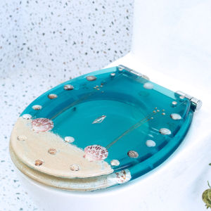 Universal Thickened Solid Resin Toilet Seat Cover Transparent Damping Soft Close Quiet Cartoon Colored Bathroom Accessories