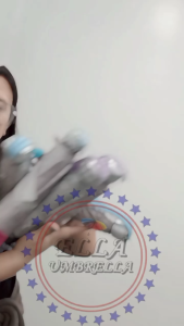 (ELLA SHOP) 3 Folds Manual 8 ribs coated Silver Backing umbrella w/pouch windbreaker