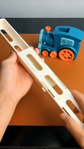 Electric Domino Brick Laying Train Toy Sound Light Automatic Dominoes Brick Blocks Kids Building and Stack puzzl Toy