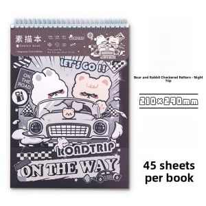 Thickened Blank Sketchbook Cute High Aesthetic A4 Childrens Cartoon Hand-drawn Painting Book Art Student Special Use