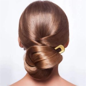 Simple Retro Metal U Shape Hairpin For Women Silver Gold Elegant Hair Stick Fashion Womens Headwear Hair Accessories