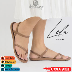 Sendal Wanita Simpel Tapi Mewah Terbaru GOFORT LELA KARAMEL Sandal Tali Cewek Remaja Model Kekinian Awet dan Kuat Viral Casual Pesta Kondangan Perempuan Dewasa - ELCHASHOP