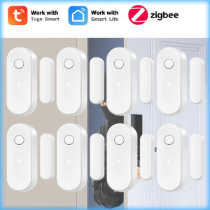Tuya Zigbee Door Window Sensor Smart Anti-theft Door Entry Detector need Work with Gateway APP Real-time Alert Smart linkage