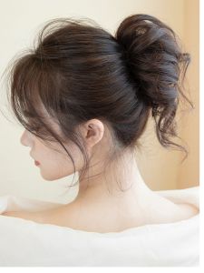 Natural Looking Womens Hair Bun Clip Flower Bud Head Long Beard Hair Tie Lazy Girl Hair Styling Tool Real Hair Hair Pack