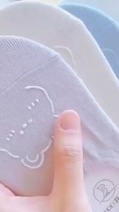 Top ถุงเท้าผู้หญิง สีลูกกวาด ถุงเท้าข้อสั้น ผ้านูมใส่สบายเพ้นท์น้อยครับ