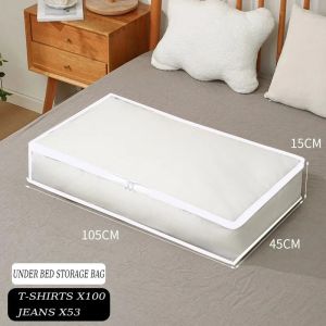 1-2Pcs Underbed Storage Bag Foldable Large Capacity Waterproof Dustproof Clothes Quilt Blanket Wardrobe Closet Organizer