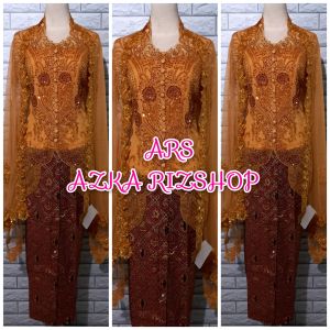 set kebaya manten gold kebaya pesta murah kebaya + longtorso + rok dan slendang