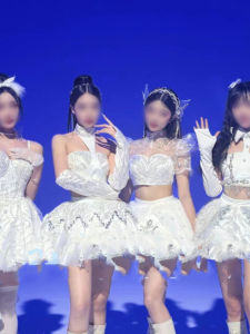 Kpop Performance Costume Womens Team M7 Anchor White Same New Dance Team Table Suit Song Korean Annual Meeting Table Jazz Clothes