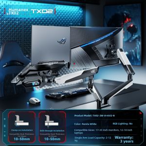 HumaneX | Dual Screen Monitor Stand For Laptops Dual Arm Support