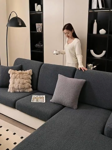 ผ้าคลุมโซฟาเท็ดดี้ขนแกะกันน้ำปลอกโซฟาแบบทั่วไปคลุมโซฟาแบบไม่ลื่นโซฟายืดหยุ่นสำหรับทุกฤดู