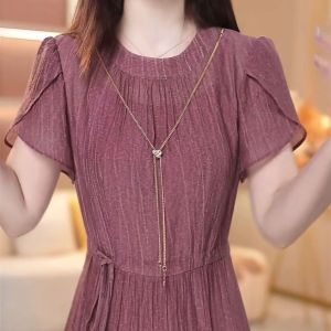 Fashion Classy Dress Womens Western Style Summer 2024 New Arrival Elegant Graceful Silm Slim Looking Short Sleeve Skirt Womens Summer