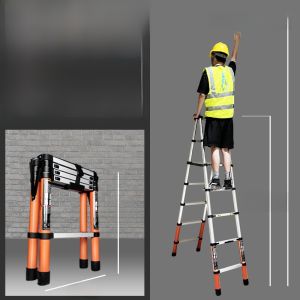 Expandable Aluminum Alloy Ladder Foldable Bamboo Node Thickened Home Use Portable Multi-functional Household Ladder