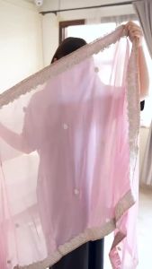[PRE-ORDER : 10 DAYS] Size M to 2xl Pure Heavy Chinnon With Embroidery PAKISTANI SUIT EID SPECIAL (TOP+GHARARA+DUPATTA)SALWAR SUIT