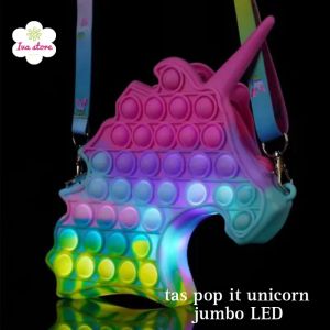 Tas Pop it LED Unicorn Jumbo