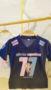 Baju Anak Perempuan Viral Ballerina Cappuccina 3-12 Tahun Bahan Dryfit Atasan Sporty