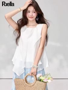 puella | Áo Blouse Voan Không Tay Giúp Gọn Đơn