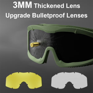 2024 New Upgrade 3mm Tactical Goggles Combat Explosion-proof Glasses Outdoor Hunting Paintball Eyewear