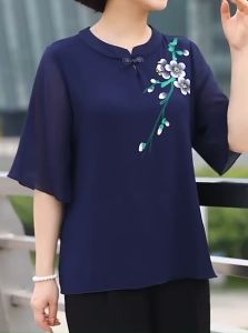 Áo Trung Niên Cổ Tàu Thời Trang Cho Mẹ Và Bà Phong Cách Sang Trọng Lịch Sự Có Big Size