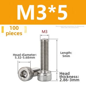 LANGSIMING | Black 304 Stainless Steel Cup Head Socket Screws