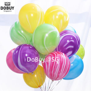 🔥SG LOCAL STOCK🔥10" Agate Marble Balloons Colorful Latex Air Balloon for Baby Shower Birthday Party Decor Kids Party Supplies Blue Pink Yellow Purple Green Black Agate Marble Balloons Colorful Latex Air Balloon Birthday Party
