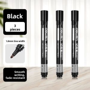 deli | Waterproof Oil-Resistant Black Marker Pen