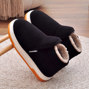 MONLEYTA | Thickened Cotton Slippers For Elderly Women Winter Home Wear Anti-Slip Warm With Back Heel Design Comfortable Rubber Sole