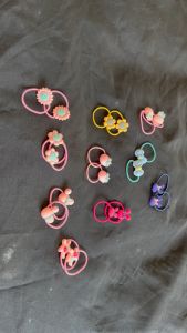 ยางรัดผมเด็กแพ็ค 10 ชิ้น ตกแต่งการ์ตูน คละแบบ หนังมัดผมเด็ก ยางมัดผม