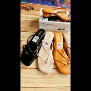 Sandal hak telor jepit silang almaira 3cm