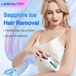 Permanent Hair Removal for Women Effective 400000+ Shots at Home Painless Hair Removal Machine T021C with Sapphire ice compress effect and intelligent skin color recognition system