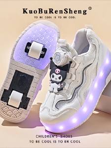 KUOBURENSHENG | Cute Cartoon LED Lighted Girls Skates
