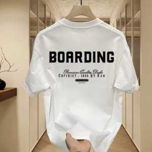 Áo Thun Cotton Tay Ngắn Phong Cách Mỹ Dành Cho Nam Mùa Hè Rộng Rãi Thoải Mái in Họa Tiết Hoạt Hình Thường Ngày