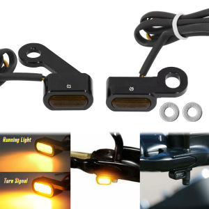 2xMotorcycle LED Turn Signal Indicators Amber Running Lights Mini Lamp For Harley Sportster XL 48 72 1200 883 04-23 Nightster