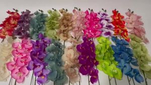 Artificial Flower 8 heads Orchid Branch Fake Flower Phalaenopsis Potted Plants Home Decor