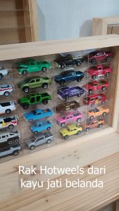24 slot kayu solid jati belanda rak diecast hot hotweels premium