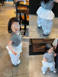 Cute Anti-mosquito Gathered-leg Cotton Long Pants for Girls