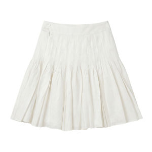 Heavily Pleated Tencel Linen Blend Half Skirt