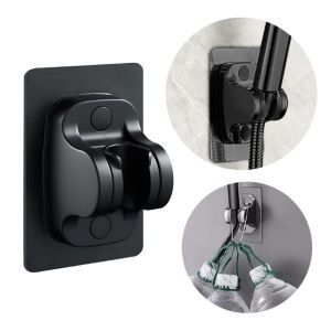 Adjustable Self Adhesive Bath Shower Head Holder Wall Mounted Bracket Removable Handheld Shower Holder Waterproof Punch Free Shower Head Stand
