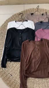 ATASAN BLOUSE POLOS TANGAN KERUT IMPORT ES