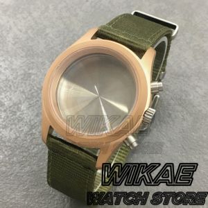 38mm Multy-functional Chronograph Stainless Steel Pilot Watch Case Black Gray Nylon Strap Sapphire For VK63 VK64 Quartz Movement