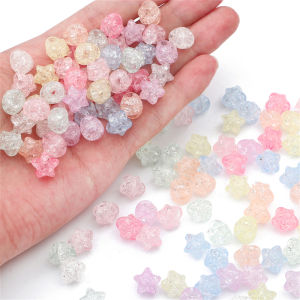 50pcs Plastic Acrylic Star Shape Crackle Charm Beads For Jewelry Making DIY Bracelet Earrings Necklace Charms Beads