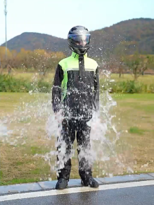 Motorcycle Waterproof Raincoat Thickened Raincoat Anti-Rainstorm Outdoor Raincoat Pants SuitMotorcycle Waterproof Raincoa Rubber Velcro Honeycomb Breathable Mesh Anti-Rainstorm