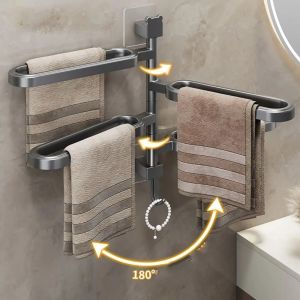 DYRWBK168 Towel Rack Rotating Multi-rod Towel Rack Wall Mounted Multi-layer Shower Towel Rack High Quality Plastics Wall Mounted Multi-layer Towel Hanger for Bathroom