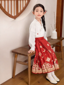 Balabala | Bộ Đầm và Chân Váy Hanfu Bằng Cotton cho Bé Gái