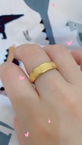 Cincin Titanium Pria Dan Wanita Mode Pasir Tahan Karat Selamanya
